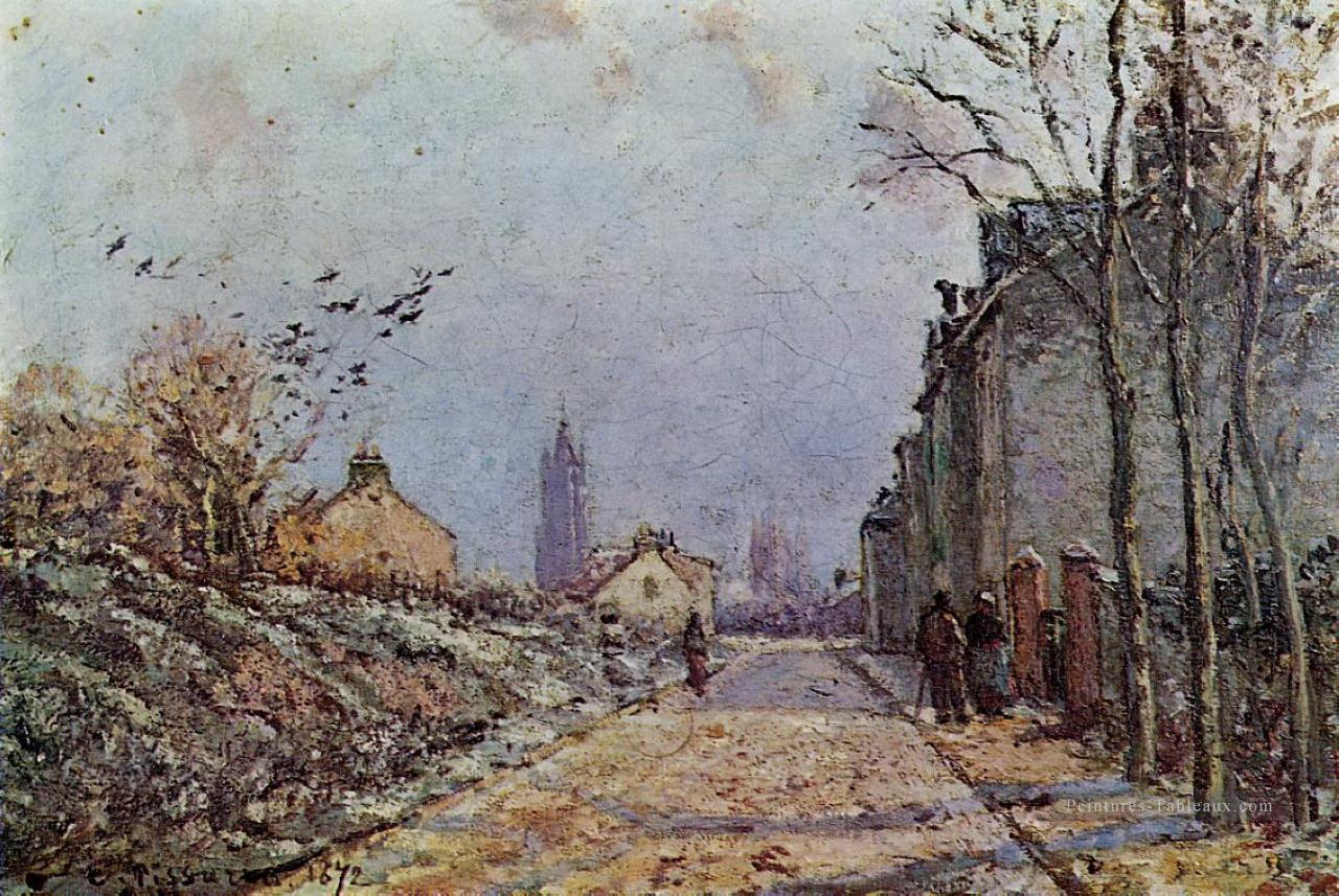 effet de neige de rue 1872 Camille Pissarro paysage Peintures à l'huile